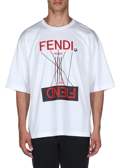 black red and white fendi shirt|fendi fiend t shirt.